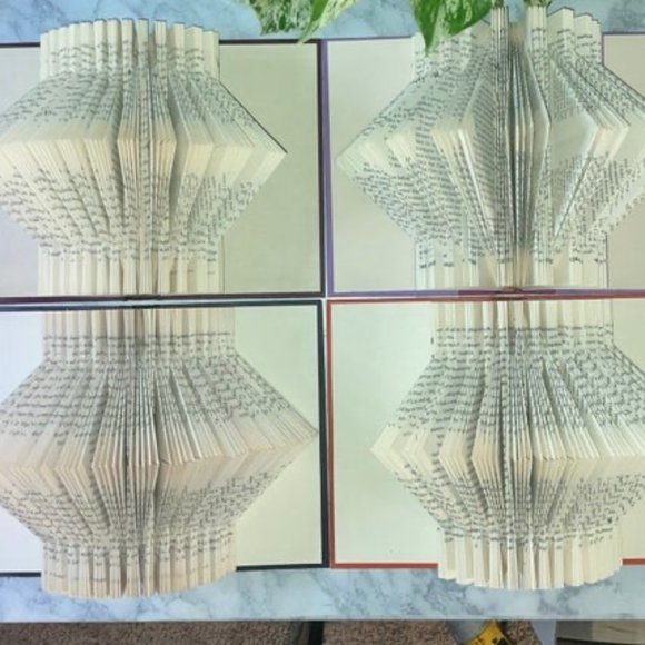Upcyceld Vintage Book Decor Folded Book Art / 3D Book Sculpture / Book Origami - Picture 3 of 8